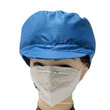 Dust Proof Cleanroom Working ESD Anti-static Polyester Stripe Cap for Industrial